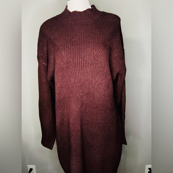 Women's Long Sleeve Sweater Dress - A New Day XXL dark brown - Picture 3 of 7